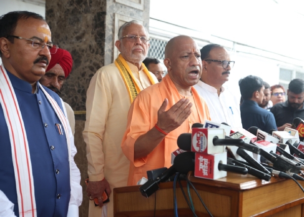 Chief Minister Yogi Adityanath spoke to journalists on Monday before commencement of monsoon session
