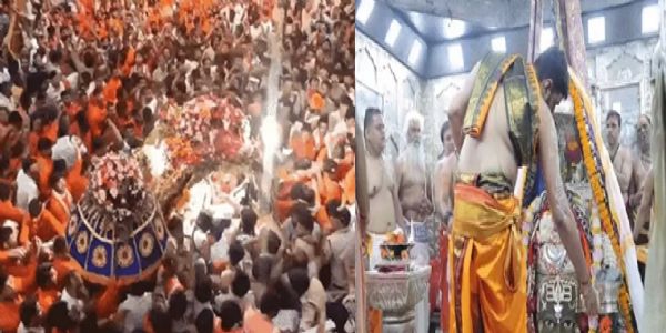 MP Turns Shivmay as Over Three Lakh Devotees Witness Baba Mahakal’s ‘Chandramouleshwar’ Procession in Ujjain