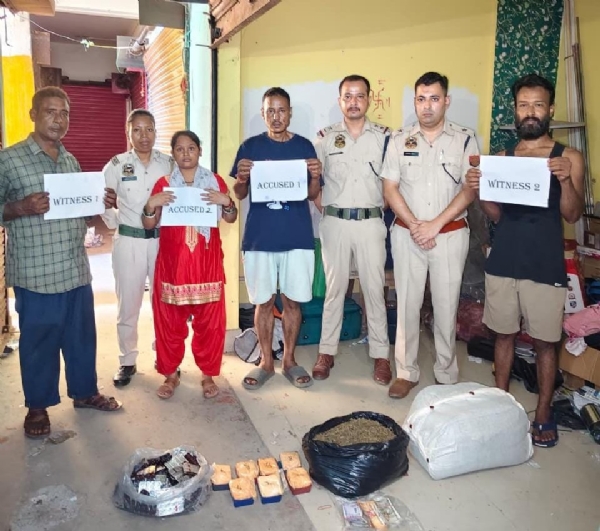 Image of the Arrested Man-Woman with drugs. Image of the Arrested Man-Woman with drugs.