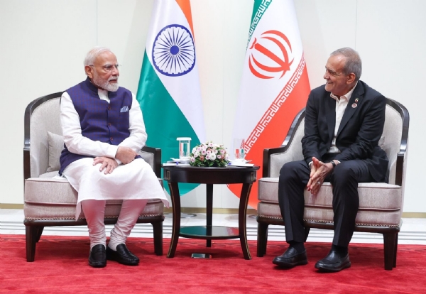 PM Narendra Modi  with Iranian President Dr Masoud Pezeshkian