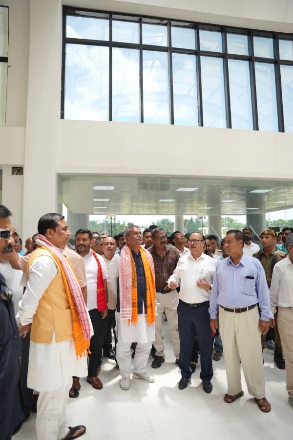Assam Health Minister Inspecting Under-Construction Tamulpur Medical College on Tuesday. Assam Health Minister Inspecting Under-Construction Tamulpur Medical College on Tuesday.
