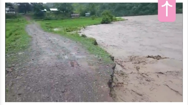 Image of the flash flood in Manipur. Image of the flash flood in Manipur.