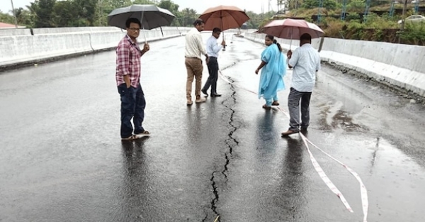 Cracks.on a national highway Kerala