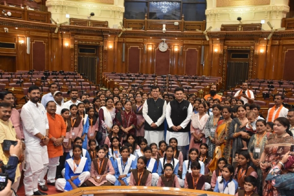 Basic Education Minister Sandeep Singh encouraged girl students, who shared memorable moments Basic Education Minister Sandeep Singh encouraged girl students, who shared memorable moments
