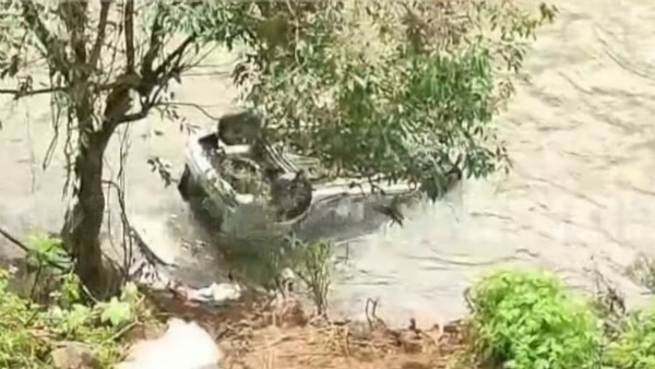 Car plunges into water