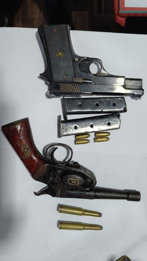Recovered firearms and cartridges