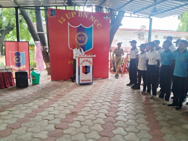 Congratulating NCC cadets, Brig Kandil Congratulating NCC cadets, Brig Kandil