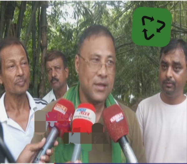 Assam Minister Bimal Bora Inspecting Flood-Damaged Namdang Stone Bridge. Assam Minister Bimal Bora Inspecting Flood-Damaged Namdang Stone Bridge.