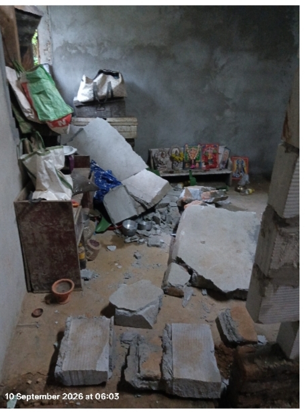 Image Related to the Wild Elephant Damages House In Assam Tea Garden.