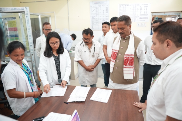 Minister Ashok Singhal Reviewing Healthcare Services at Kaliabor Sub-Divisional Civil Hospital Minister Ashok Singhal Reviewing Healthcare Services at Kaliabor Sub-Divisional Civil Hospital