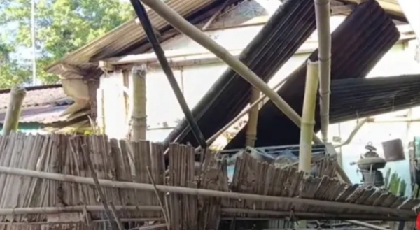 Image of the Wild Elephant Herd Damaged Houses In Samguri.