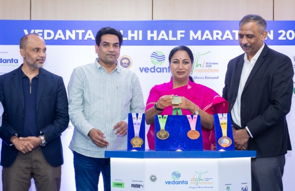 Chief Minister Rekha Gupta Unveils Finisher Medal for Vedanta Delhi Half Marathon 2026