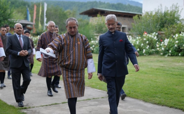 External Affairs Minister S. Jaishankar during a meeting with Bhutan’s Foreign Minister, Lyonpo D.N. Dhungyel.