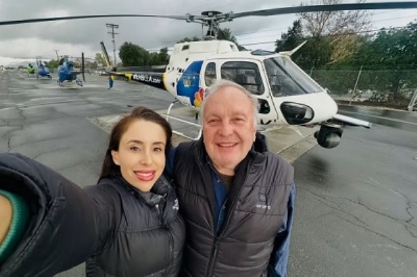 NBC4 photojournalist Eliana Moreno and pilot George Martsiniv before the crash.