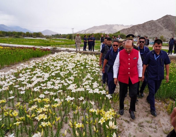LG Saxena Dedicates World’s Highest-Altitude Twin Flower Fields In Leh To People