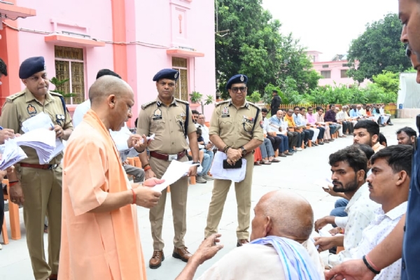 Yogi Adityanath met people and listened to their problems during Janta Darshan Yogi Adityanath met people and listened to their problems during Janta Darshan