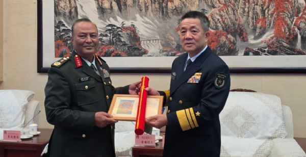 Nepal Army Chief Sigdel with Chinese Defence Minister Dong Jun Nepal Army Chief Sigdel with Chinese Defence Minister Dong Jun