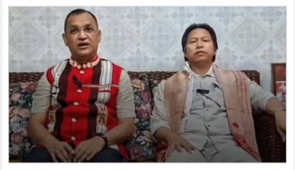 Assam-Nagaland border, Sarupathar MLA Biswajit Phukan and Bhandari MLA Achumbemo Kikon of Nagaland signing an agreement on Zubeen Divas. Assam-Nagaland border, Sarupathar MLA Biswajit Phukan and Bhandari MLA Achumbemo Kikon of Nagaland signing an agreement on Zubeen Divas.