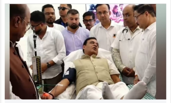 Assam CM Dr Himanta Biswa Sarma Donating Blood at BJP Office on Zubeen Garg’s Death Anniversary. Assam CM Dr Himanta Biswa Sarma Donating Blood at BJP Office on Zubeen Garg’s Death Anniversary.