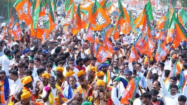 BJP workers at the Padayatra