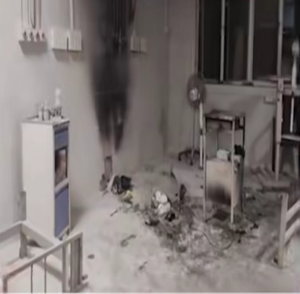 Image of the Damaged GMCH Medical ITU-2 unit.