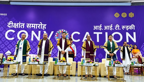 The dignitaries seated on the dais during the convocation ceremony at IIT Roorkee.