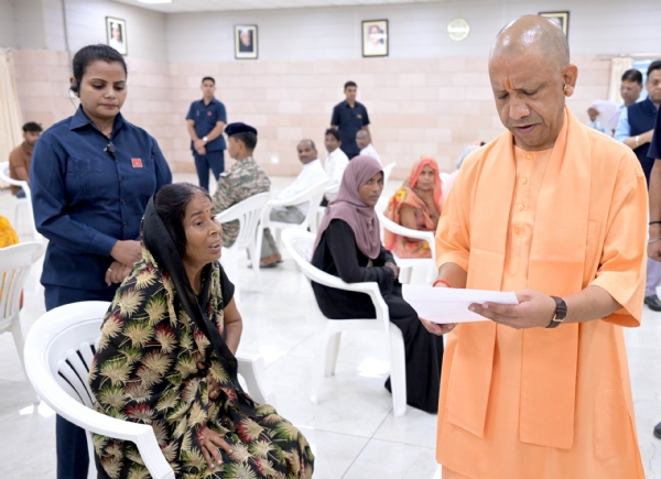 Yogi Adityanath held a public grievance redressal program, Janta Darshan, in Lucknow on Monday
