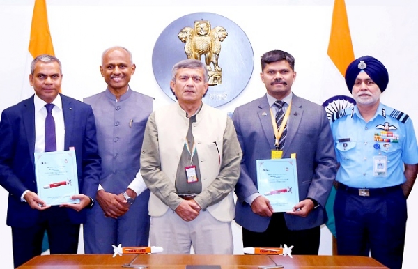 Defence Secretary Rajesh Kumar Singh with BDL officials.