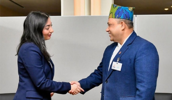 Nepal’s Foreign Minister and Germany’s Development Minister Shake Hands During a Meeting. Nepal’s Foreign Minister and Germany’s Development Minister Shake Hands During a Meeting.