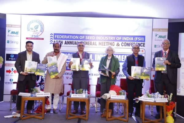 Seed industry experts launch their report on the vegetable seed market at The Park Hotel in New Delhi on Thursday.