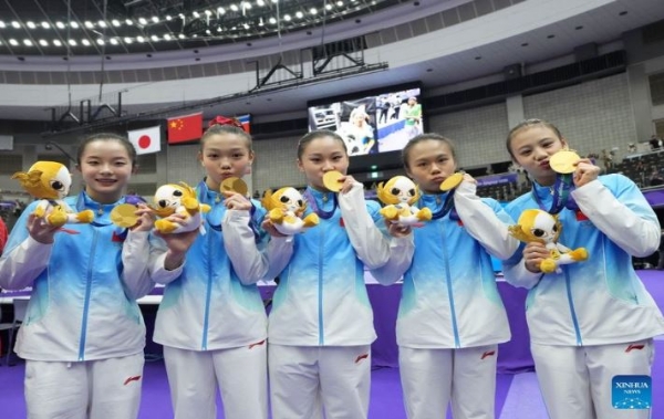 China wins the Asian Games women’s gymnastics team gold for the 14th consecutive time.