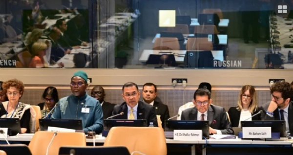 Bangladesh Prime Minister Tarique Rahman addresses a conference at the United Nations Headquarters on September 23. Photo: PMO/The Dhaka Tribune Bangladesh Prime Minister Tarique Rahman addresses a conference at the United Nations Headquarters on September 23. Photo: PMO/The Dhaka Tribune
