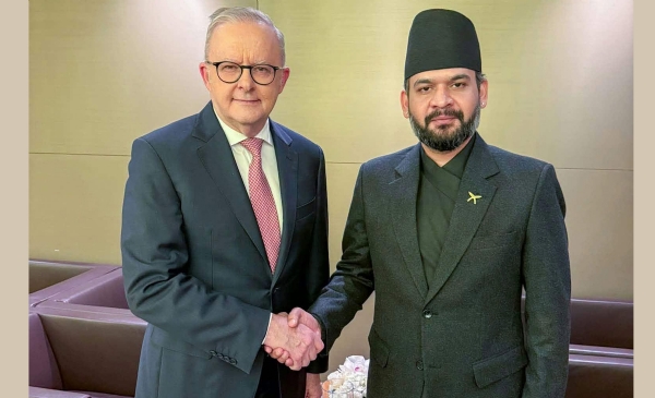 Australian Prime Minister Anthony Albanese with Nepal PM Balendra Shah