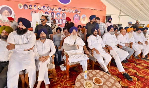 SAD president Sukhbir Singh Badal at Chhapar Mela in the Dakha constituency