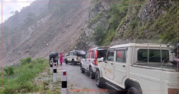 Vehicles Stranded on the Road Following the Closure of the Highway