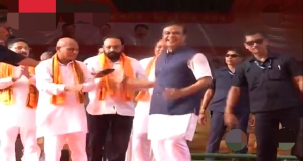 Assam Chief Minister Himanta Biswa Sarma on Tuesday campaigning for BJP-led NDA candidate Devashish Sharma in the Nagaon Lok Sabha bypoll at Batadrava.