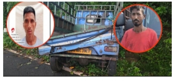 Image of the Two Killed Vehicle Thieves with the stolen Vehicle.