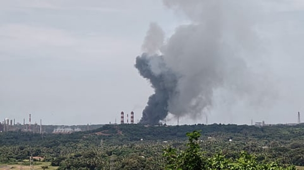 MRPL explosion and smoke