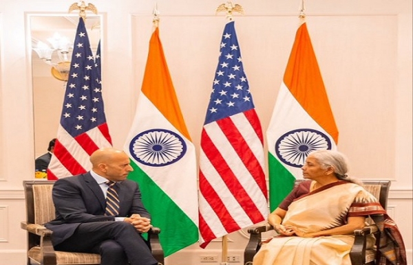 Union Finance Minister Nirmala Sitharaman with Alejandro Perez