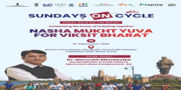 Surat to Host 89th Edition of Fit India Sunday on Cycle on September 6 with ‘Drug-Free Youth’ Message