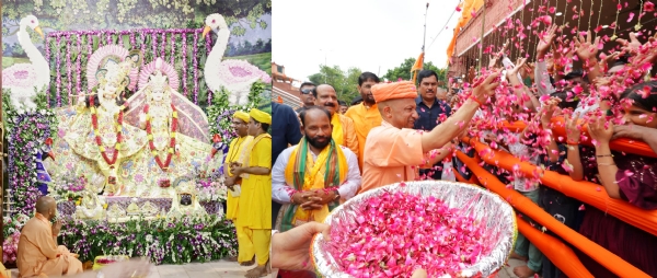 Chief Minister, with full rituals and faith, visited Lala (child Krishna) performing worship
