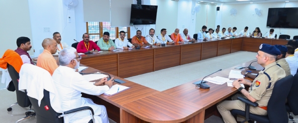 Chief Minister Yogi Adityanath chairs review meet at New Circuit House, Devangana