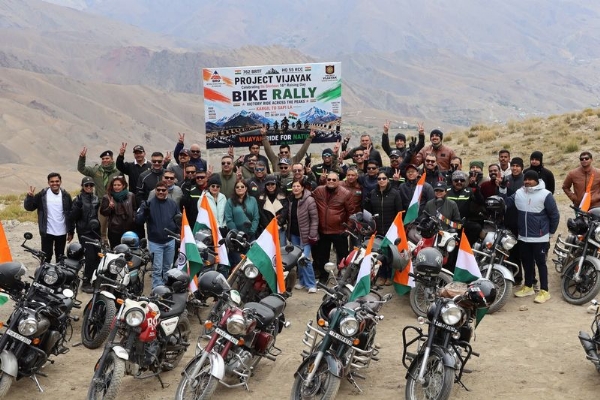 Project Vijayak Kicks Off 16th Raising Day Celebrations With 51-Rider Rally In Ladakh