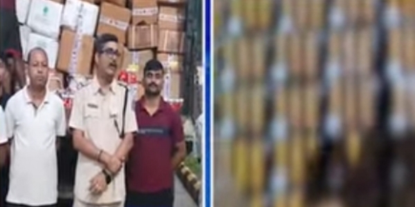 Image of the Seizure of the Large Consignment of Liquor Near Sonapur Toll Gate.