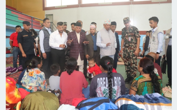 President Interacts with Flood-Affected People