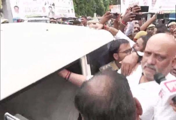 Uttar Pradesh police detained state Congress President Ajay Rai in Lucknow on Monday Uttar Pradesh police detained state Congress President Ajay Rai in Lucknow on Monday