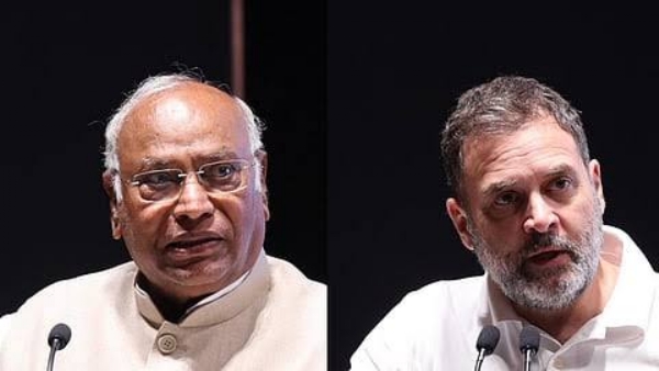 Kharge, Rahul Gandhi file pic