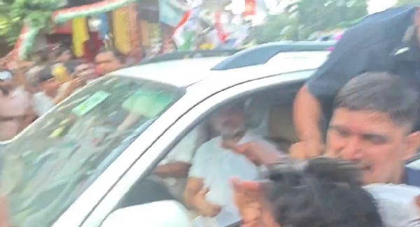 Rahul Gandhi reached Rae Bareli on Tuesday evening on a two-day visit